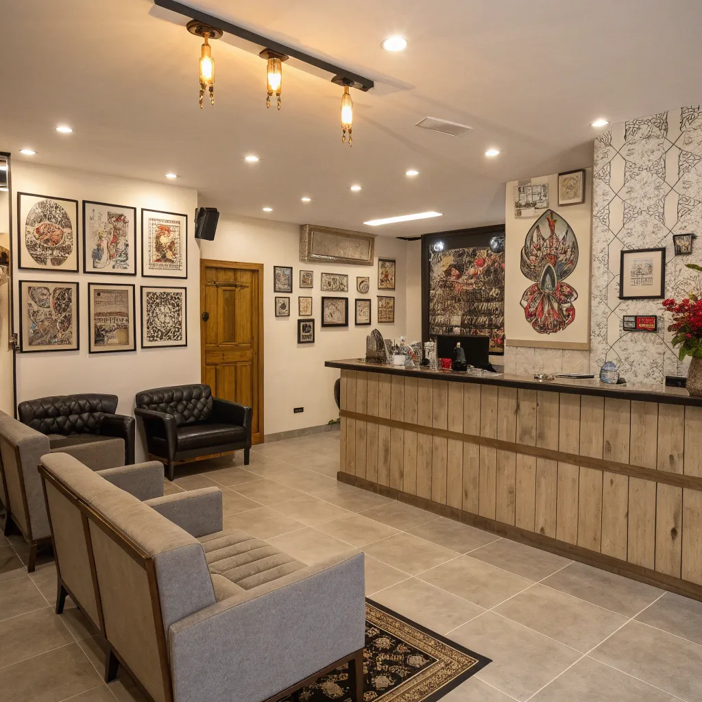 DRALENTH tattoo parlor reception area